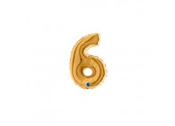 Sempertex-Folie-Betallic-Anagram-Flexmetal-Balloons-Shape-Gold-Number 6-