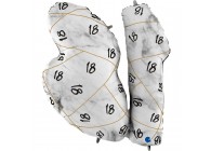 Sempertex-Folie-Betallic-Anagram-Flexmetal-Balloons-Shape-Marble-Number 18 - Black-