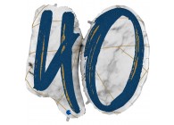 Sempertex-Folie-Betallic-Anagram-Flexmetal-Balloons-Shape-Marble-Number 40 - Blue