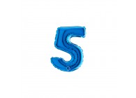 Sempertex-Folie-Betallic-Anagram-Flexmetal-Balloons-Shape-Blue-Number 5