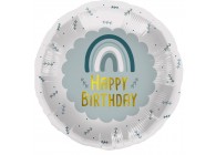 Sempertex-Folie-Betallic-Anagram-Flexmetal-Balloons-Shape-Happy Birthday Boho Rainbow-Blue