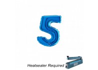 Sempertex-Folie-Betallic-Anagram-Flexmetal-Balloons-Shape-Blue-Number 5