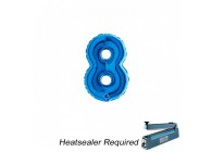 Sempertex-Folie-Betallic-Anagram-Flexmetal-Balloons-Shape-Blue-Number 8