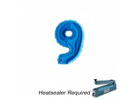 Sempertex-Folie-Betallic-Anagram-Flexmetal-Balloons-Shape-Blue-Number 9