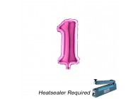 Sempertex-Folie-Betallic-Anagram-Flexmetal-Balloons-Shape-Fuchsia-Number 1