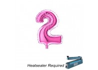 Sempertex-Folie-Betallic-Anagram-Flexmetal-Balloons-Shape-Fuchsia-Number 2