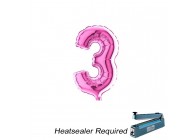 Sempertex-Folie-Betallic-Anagram-Flexmetal-Balloons-Shape-Fuchsia-Number 3