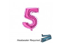 Sempertex-Folie-Betallic-Anagram-Flexmetal-Balloons-Shape-Fuchsia-Number 5