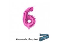 Sempertex-Folie-Betallic-Anagram-Flexmetal-Balloons-Shape-Fuchsia-Number 6