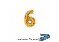 Sempertex-Folie-Betallic-Anagram-Flexmetal-Balloons-Shape-Gold-Number 6-