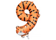 Sempertex-Folie-Betallic-Anagram-Flexmetal-Balloons-Shape-Number 9-Tiger