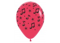 SempertexEurope-MusicNotes-Raspberry-014-12inch-R12MUSIC-LatexBalloon