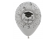 SempertexEurope-CongratsGraduation-Silver-481-12inch-R12CONGRATS-LatexBalloon