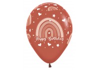 SempertexEurope-HappyBirthday-BohoRainbow-Terracotta-072-12inch-R12HBRAINB-LatexBalloon