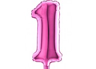 Sempertex-Folie-Betallic-Anagram-Flexmetal-Balloons-Shape-Fuchsia-Number 1