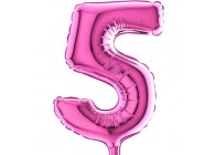 Sempertex-Folie-Betallic-Anagram-Flexmetal-Balloons-Shape-Fuchsia-Number 5