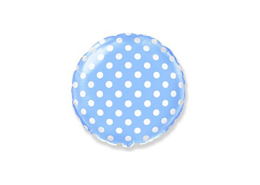 sempertex-europe-ballonnen-balloons-groothandel-distributeur-modelleerballonnen-latex-folie-anagram-betallic-qualatex-round foil-polkadot-blue-18inch