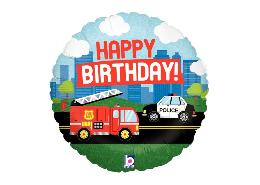 sempertex-europe-ballonnen-groothandel-ballons-distributeur-bubbles-foil-qualatex-anagram- Happy Birthday Firetruck and police