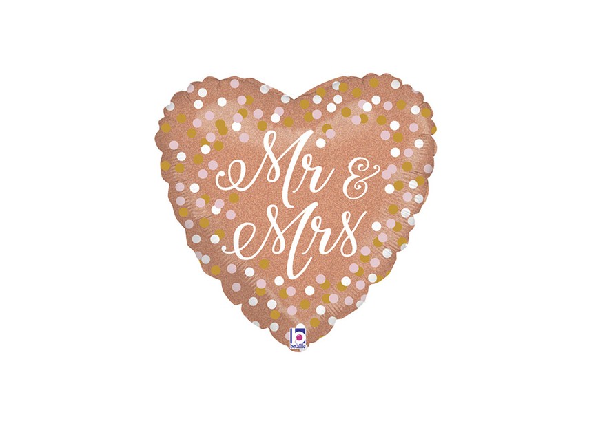 sempertex-europe-ballonnen-groothandel-ballons-distributeur-bubbles-foil-qualatex-anagram- Mr & Mrs rose gold heart