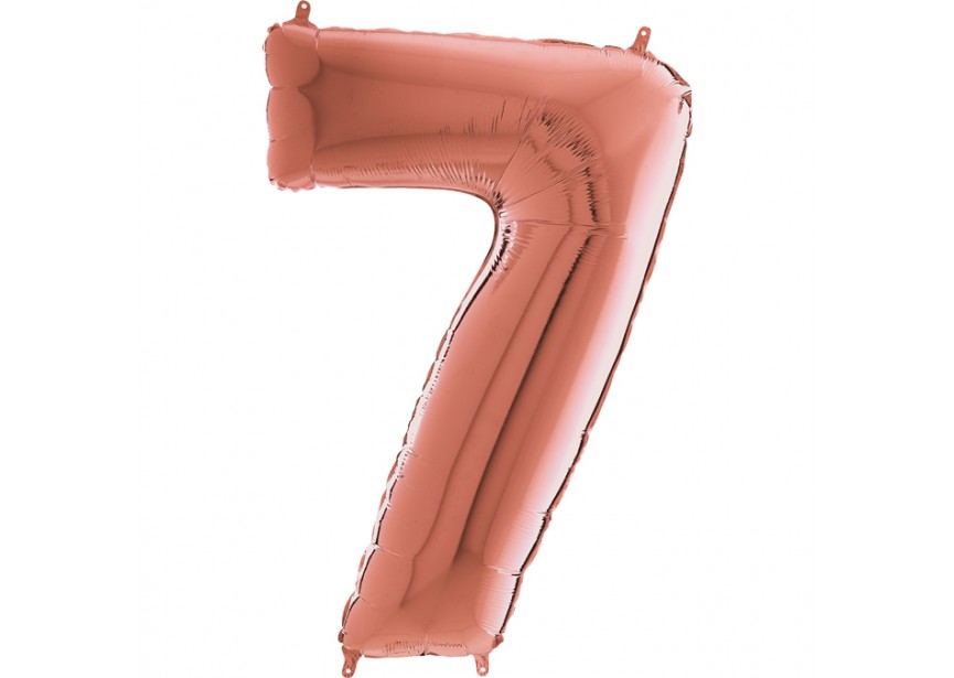 Sempertex-Folie-Betallic-Anagram-Flexmetal-Balloons-Shape-Rose Gold-Number 7