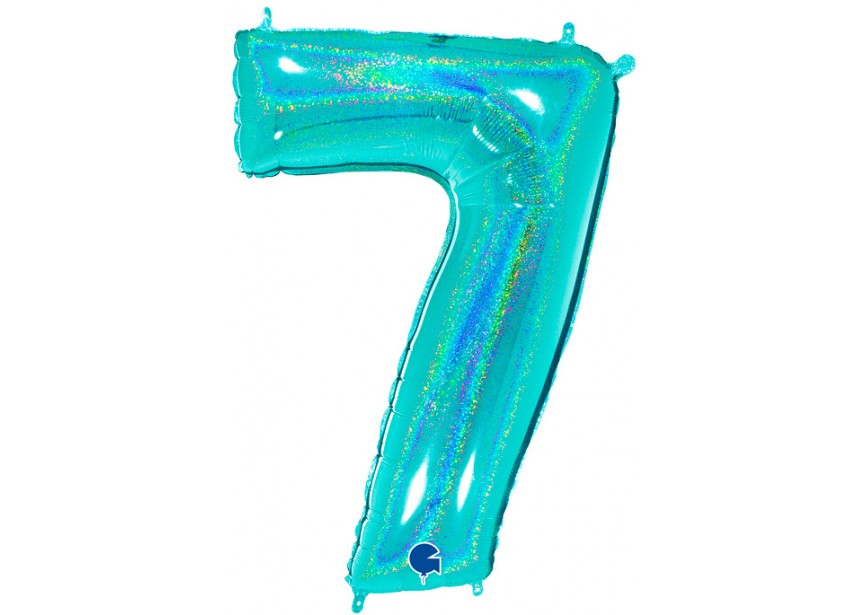 Sempertex-Folie-Betallic-Anagram-Flexmetal-Balloons-Shape-Glitter Tiffany-Number 7