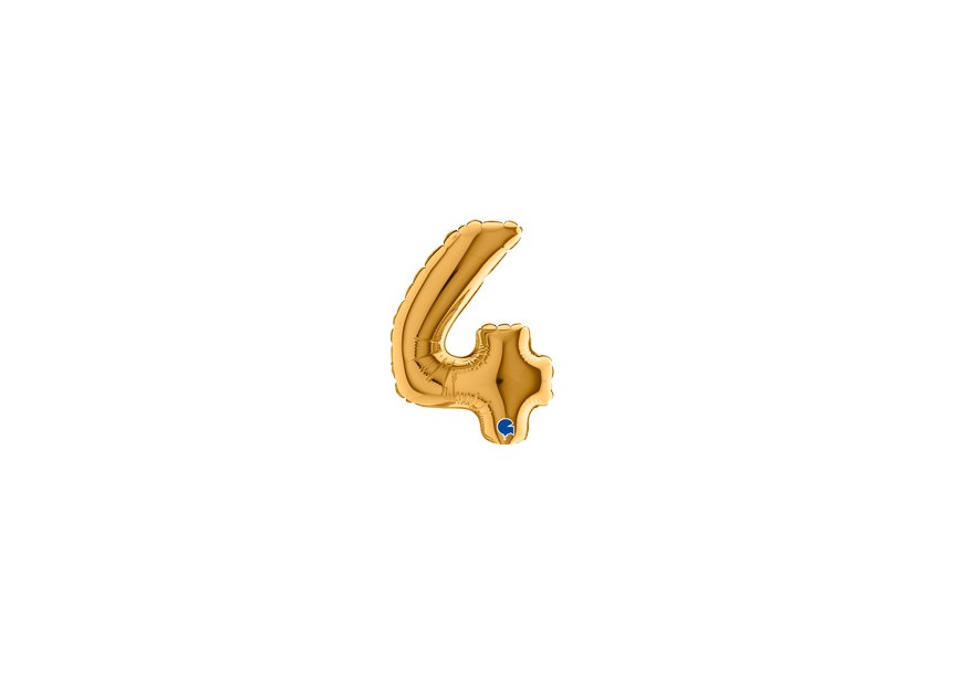 Sempertex-Folie-Betallic-Anagram-Flexmetal-Balloons-Shape-Gold-Number 4-