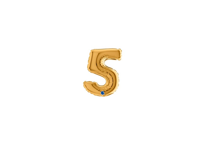 Sempertex-Folie-Betallic-Anagram-Flexmetal-Balloons-Shape-Gold-Number 5-