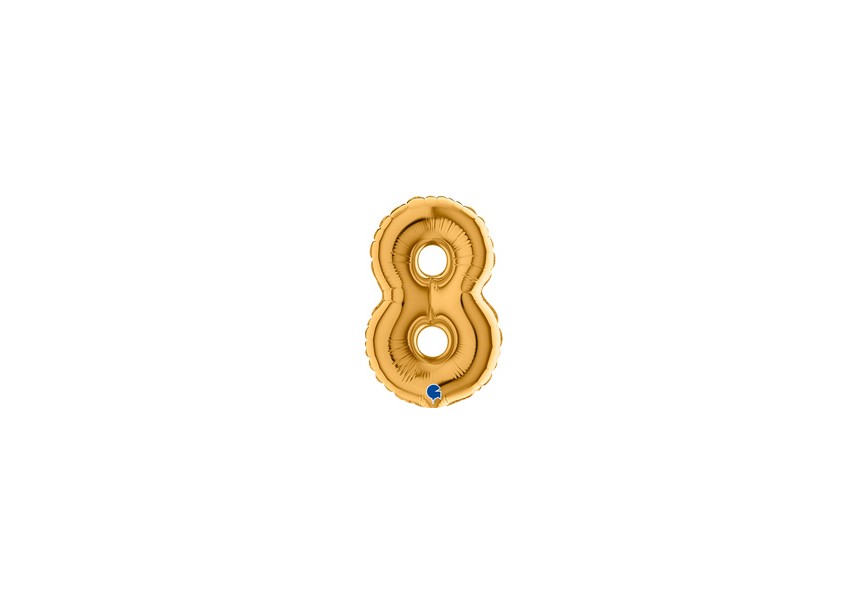 Sempertex-Folie-Betallic-Anagram-Flexmetal-Balloons-Shape-Gold-Number 8-