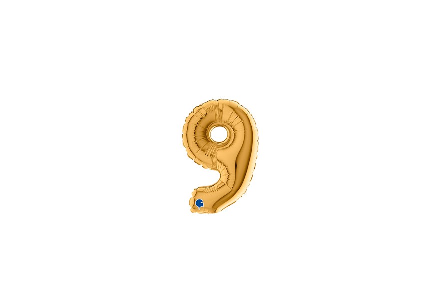 Sempertex-Folie-Betallic-Anagram-Flexmetal-Balloons-Shape-Gold-Number 9-