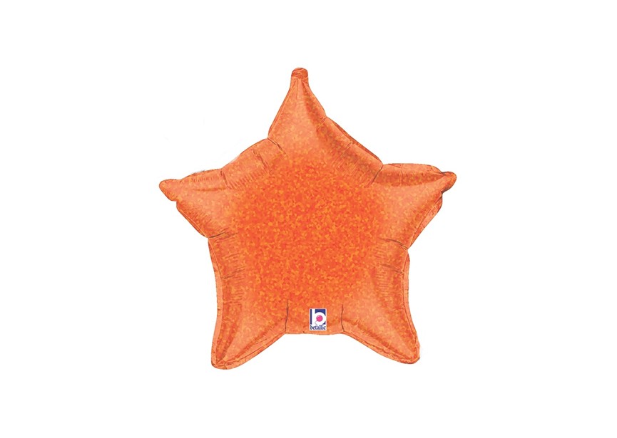 Sempertex-Folie-Betallic-Anagram-Flexmetal-Balloons-Shape-Star-Holographic Orange