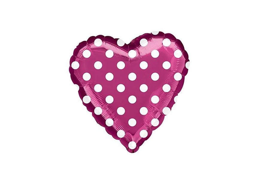 Sempertex-Folie-Betallic-Anagram-Flexmetal-Balloons-Shape-Heart-Polka Dots-Fuchsia