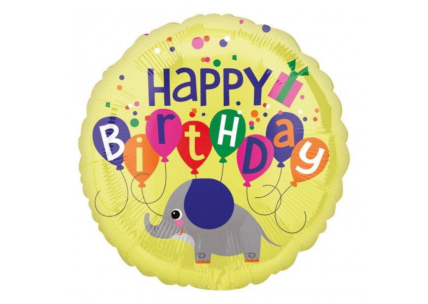 Sempertex-Folie-Betallic-Anagram-Flexmetal-Balloons-Shape-Happy Birthday Elephant Balloons