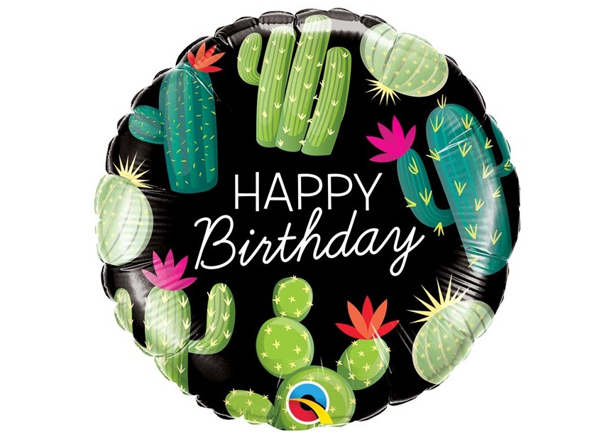 Sempertex-Folie-Betallic-Anagram-Flexmetal-Balloons-Shape-Happy Birthday Cactuses