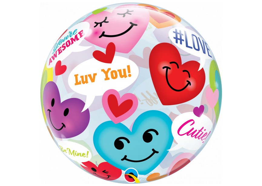 Sempertex-Folie-Betallic-Anagram-Flexmetal-Balloons-Shape-Bubbles-Conversation Smiley Hearts