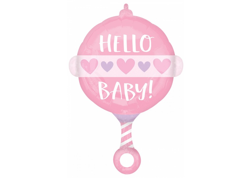 Sempertex-Folie-Betallic-Anagram-Flexmetal-Balloons-Shape-Baby Girl Rattle