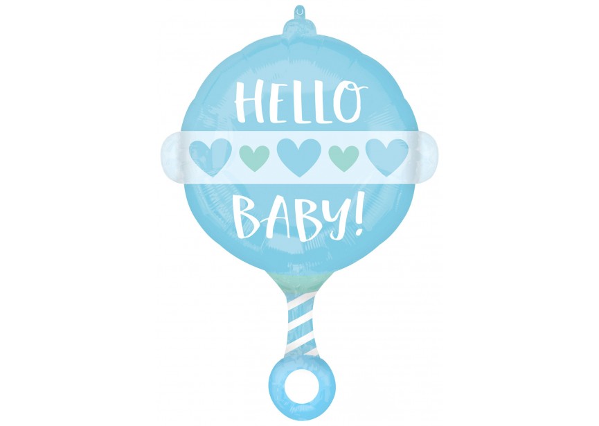 Sempertex-Folie-Betallic-Anagram-Flexmetal-Balloons-Shape-Baby Boy Rattle