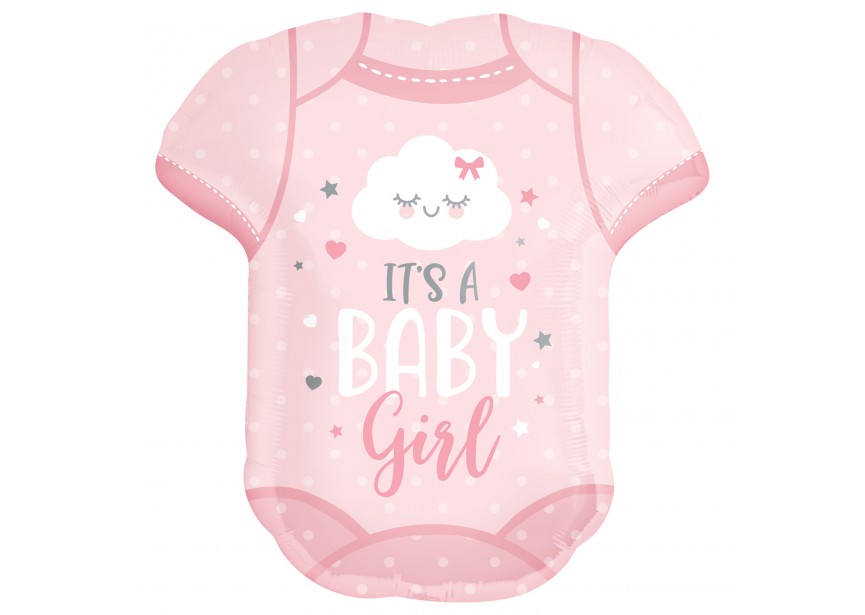 Sempertex-Folie-Betallic-Anagram-Flexmetal-Balloons-Shape-Baby Girl Onesie