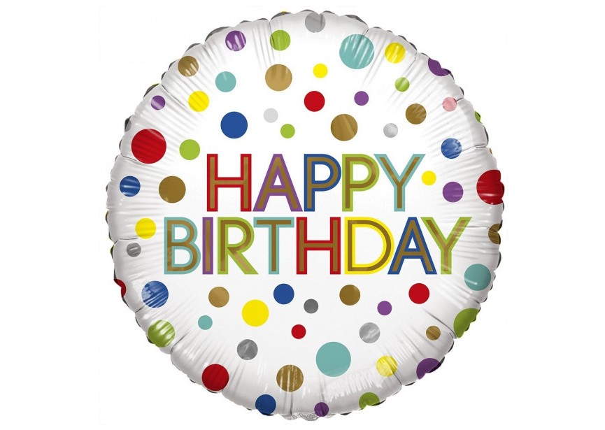 Sempertex-Folie-Betallic-Anagram-Flexmetal-Balloons-Shape-happy Birthday polka dots