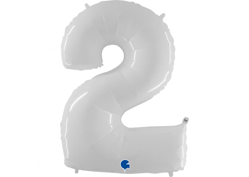 Sempertex-Folie-Betallic-Anagram-Flexmetal-Balloons-Shape-Number 2- White