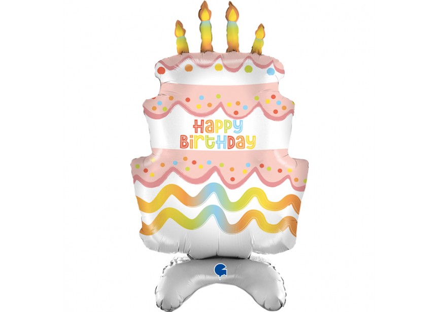 Sempertex-Folie-Betallic-Anagram-Flexmetal-Balloons-Shape-happy Birthday Stand up Cake