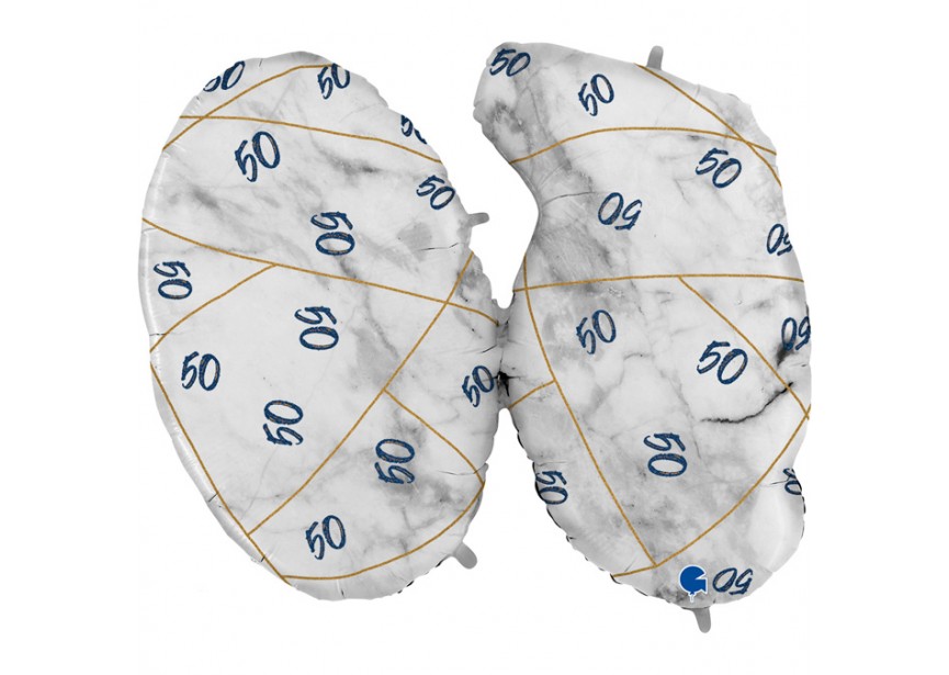 Sempertex-Folie-Betallic-Anagram-Flexmetal-Balloons-Shape-Marble-Number 50 - Blue-