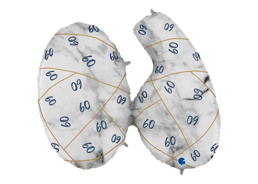 Sempertex-Folie-Betallic-Anagram-Flexmetal-Balloons-Shape-Marble-Number 60 - Blue-