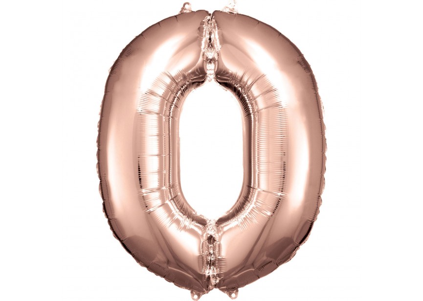 Sempertex-Folie-Betallic-Anagram-Flexmetal-Balloons-Shape-Rose Gold-Number 0