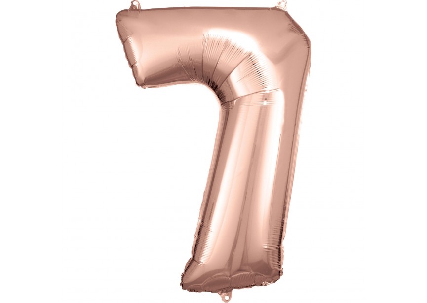 Sempertex-Folie-Betallic-Anagram-Flexmetal-Balloons-Shape-Rose Gold-Number 7