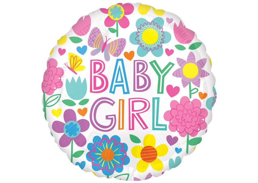 Sempertex-Folie-Betallic-Anagram-Flexmetal-Balloons-Shape-Baby - Baby girl floral-