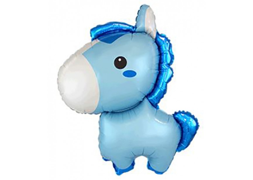 Sempertex-Folie-Betallic-Anagram-Flexmetal-Balloons-Shape-Baby Horse Blue