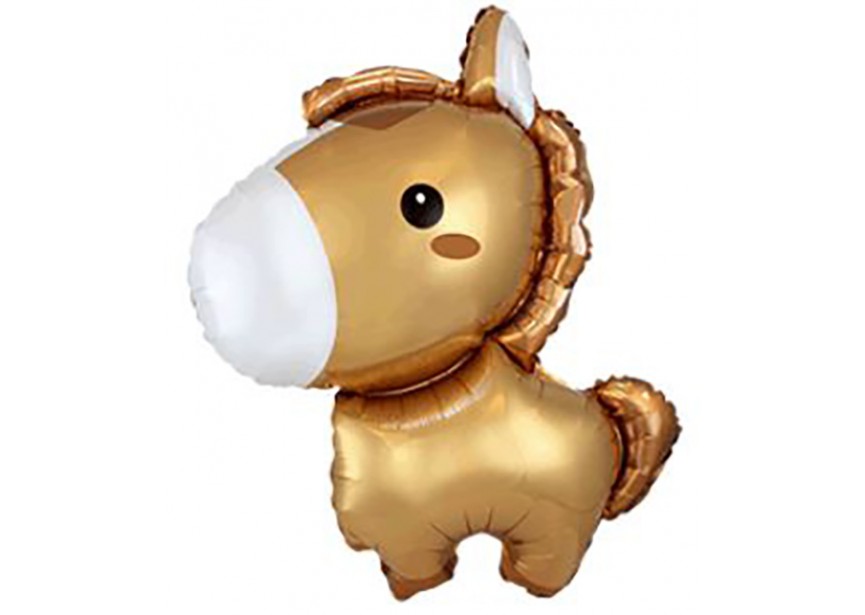 Sempertex-Folie-Betallic-Anagram-Flexmetal-Balloons-Shape-Baby Horse Brown