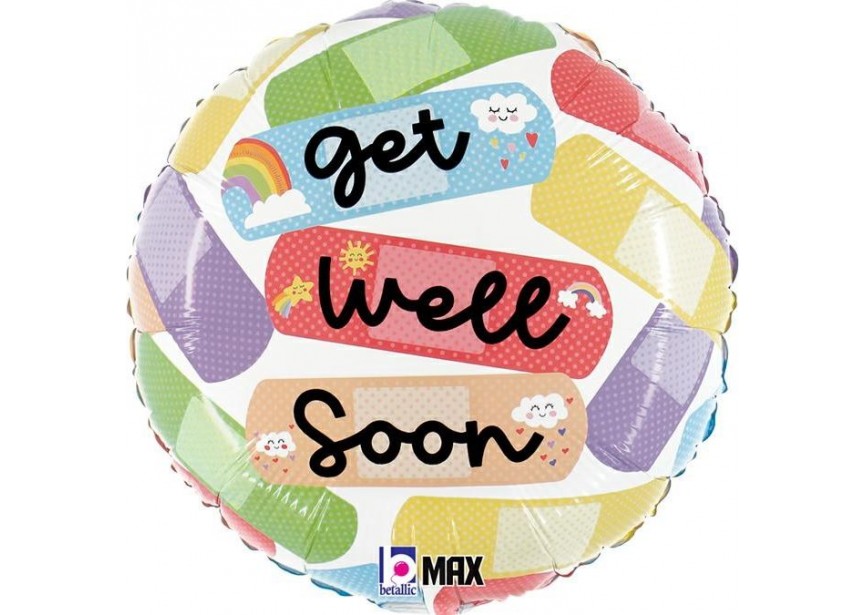 Sempertex-Folie-Betallic-Anagram-Flexmetal-Balloons- Get Well Band aid cheerful