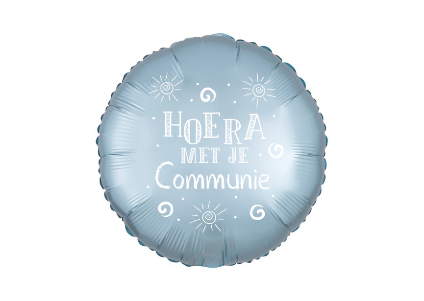 Hoera Communie Satin Luxe Blue 39910