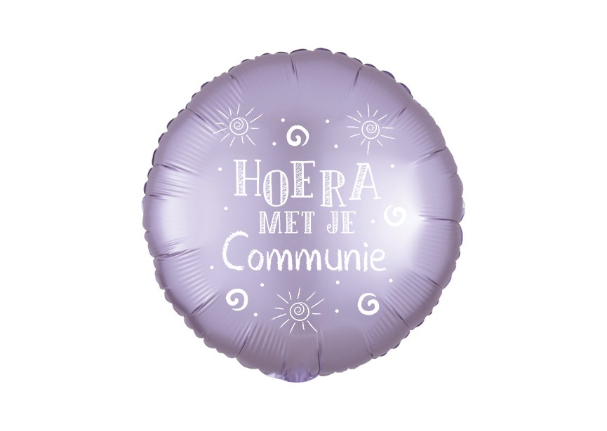 Hoera Communie Satin Luxe Lilac 39904